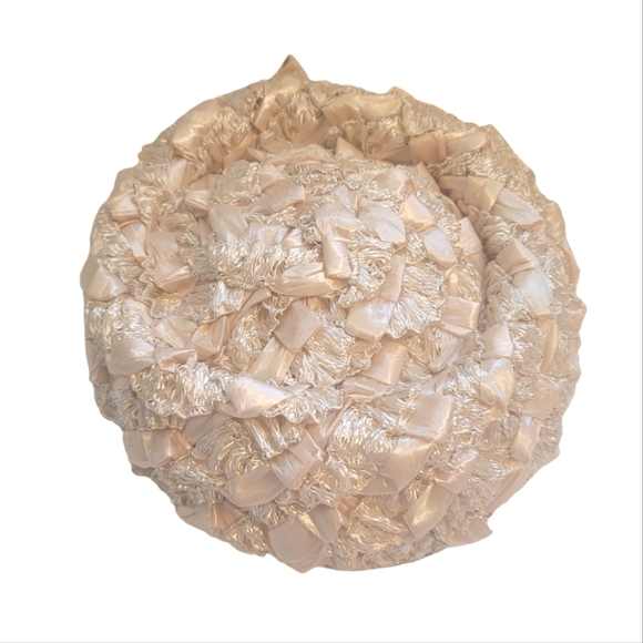 Vintage Ranleigh bridal wedding pillbox hat bridal ivory satin lace size medium - Picture 5 of 10